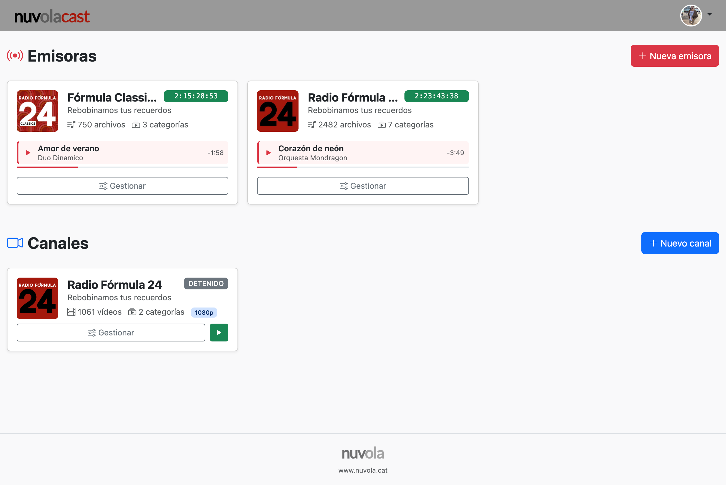 Gestión de emisoras